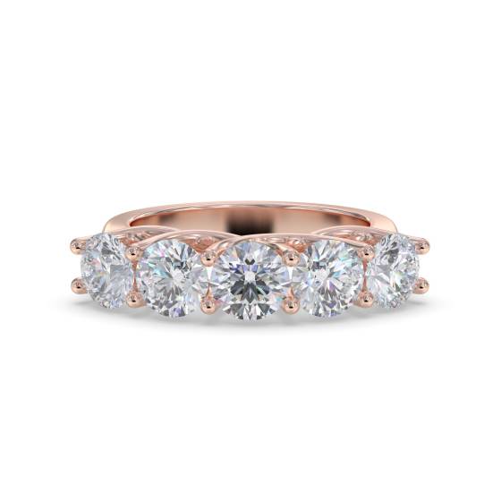 DHMT05116 5 Stone Round Diamond Half Eternity Ring