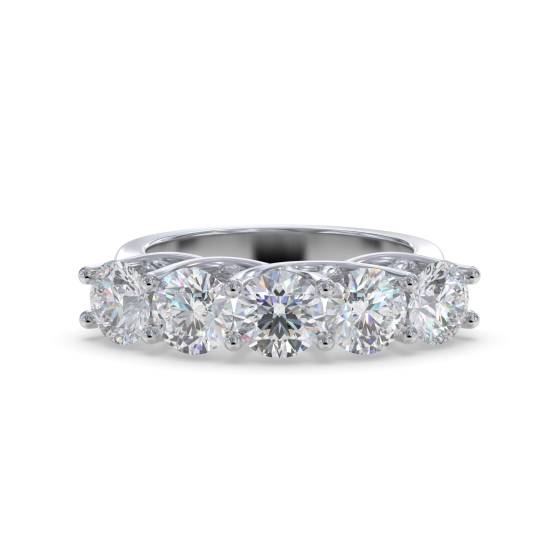 DHMT05116 5 Stone Round Diamond Half Eternity Ring
