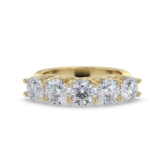 DHMT05116 5 Stone Round Diamond Half Eternity Ring