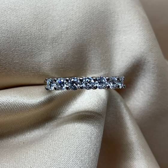0.50ct VS/F-G Natural Round Cut Diamond Seven Stone Ring in Platinum