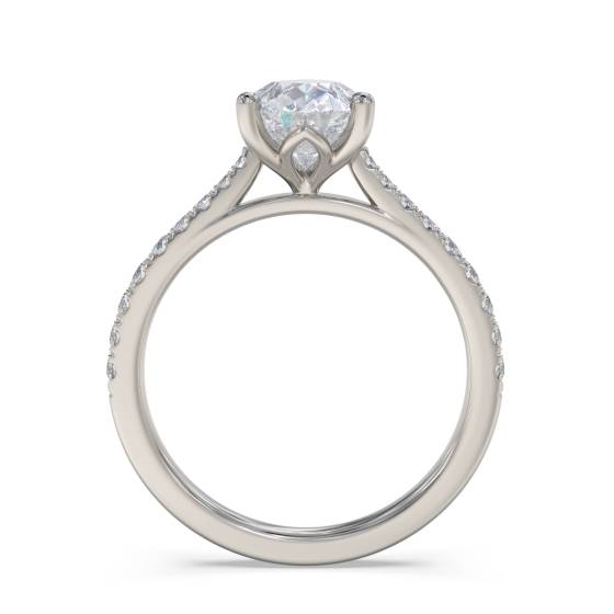 Pear Diamond Shoulder Set Ring
