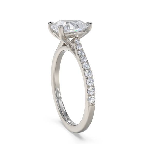 Pear Diamond Shoulder Set Ring