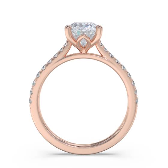 Pear Diamond Shoulder Set Ring