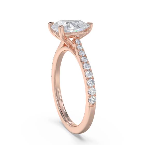 Pear Diamond Shoulder Set Ring