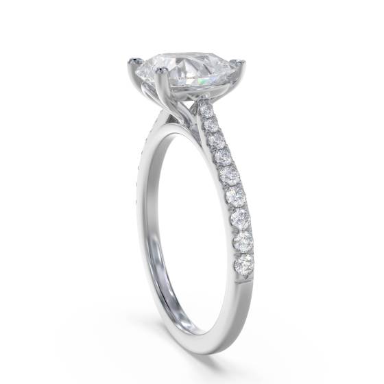 Pear Diamond Shoulder Set Ring