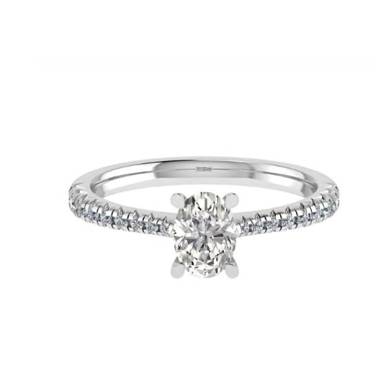 1.30ct SI2/G Natural Oval Diamond Halo Ring in Platinum