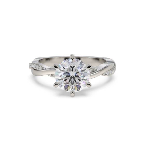 Round Diamond Shoulder Set Ring
