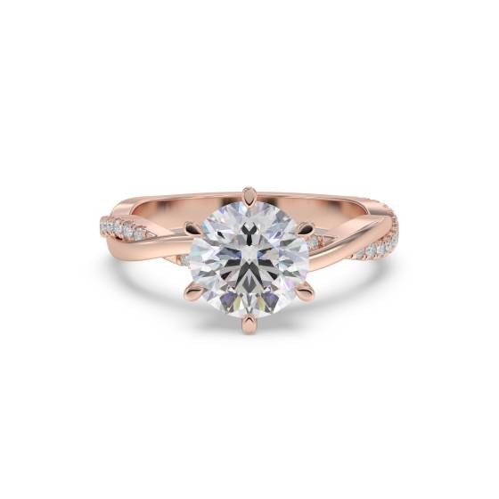 Round Diamond Shoulder Set Ring