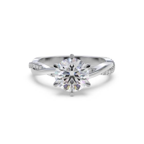 Round Diamond Shoulder Set Ring