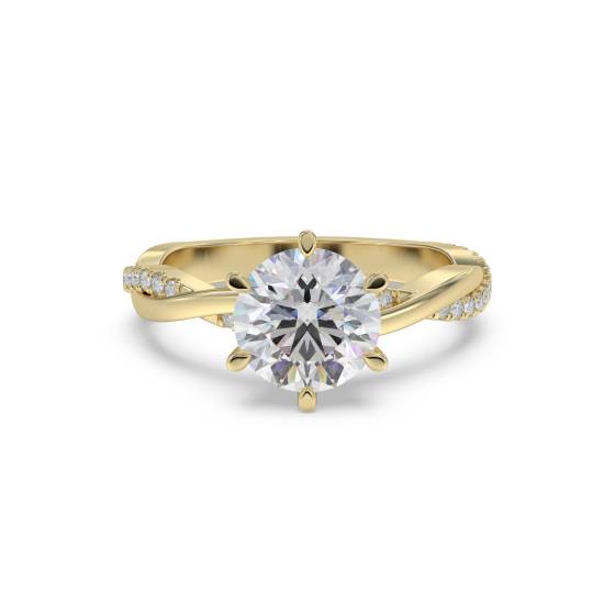 Round Diamond Shoulder Set Ring