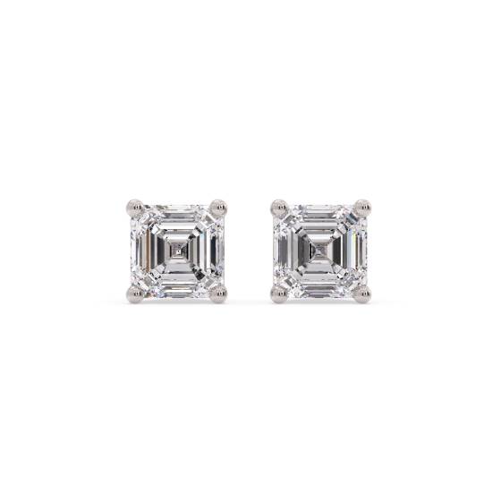 Classic Asscher Diamond Stud Earrings