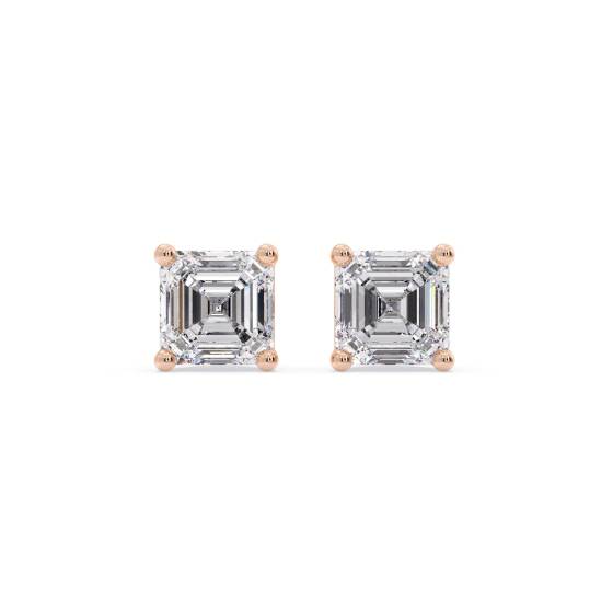 Classic Asscher Diamond Stud Earrings