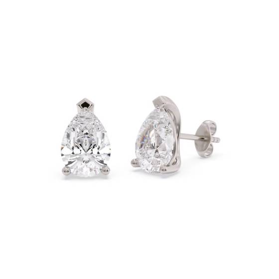 0.60ct VVS2/E Pear Cut Lab Grown Stud Earrings