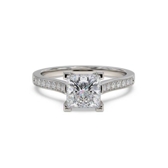 Modern Crossover Princess Diamond Shoulder Set Ring