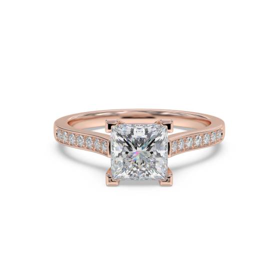 Modern Crossover Princess Diamond Shoulder Set Ring