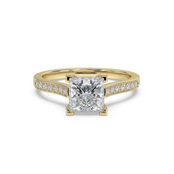 Modern Crossover Princess Diamond Shoulder Set Ring