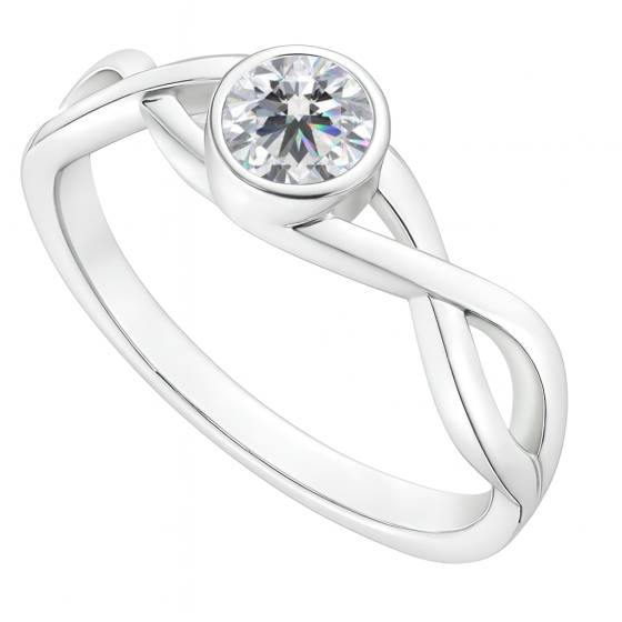 0.61ct SI2/G Natural Round Cut Diamond Solitaire Ring in Platinum