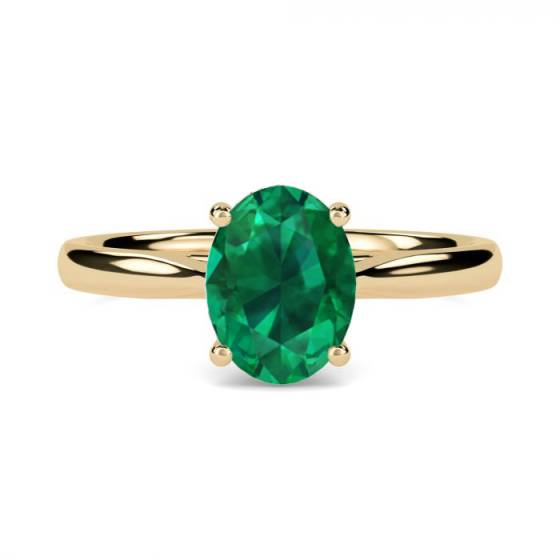 Fancy Emerald Green Oval Diamond Solitaire Ring