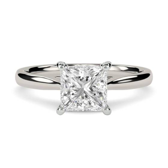 1.00ct SI1/G Natural Princess Diamond Engagement Ring in Platinum