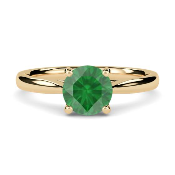 Classic Round Emerald Solitaire Ring