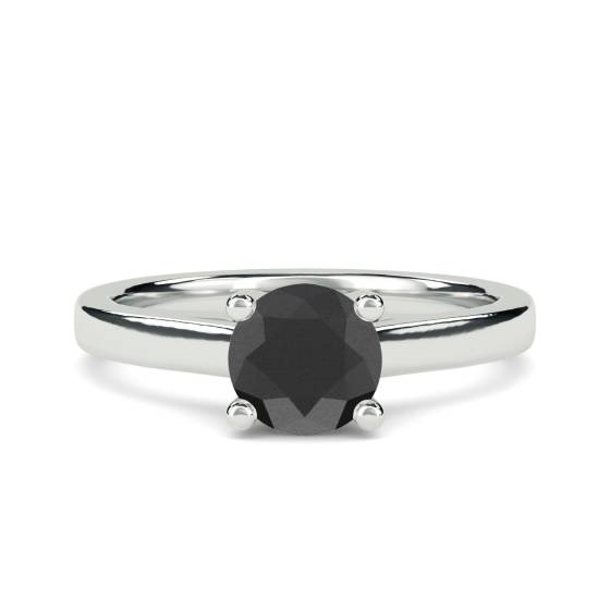 Black Diamond Solitaire Ring
