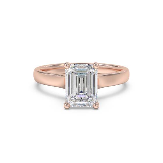 Traditional Emerald Diamond Engagement Ring