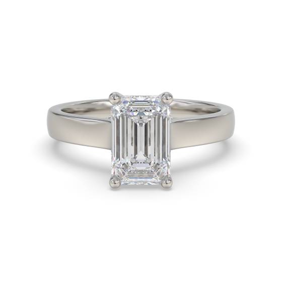 Unique Crossover Emerald Diamond Engagement Ring