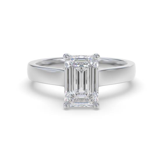 Unique Crossover Emerald Diamond Engagement Ring