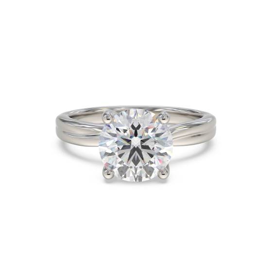 0.90ct SI2/D Round Natural Diamond Solitaire Ring