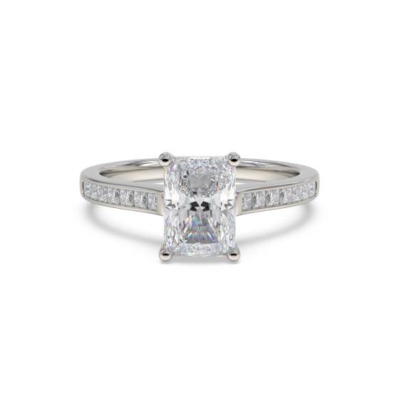 Radiant Diamond Shoulder Set Ring