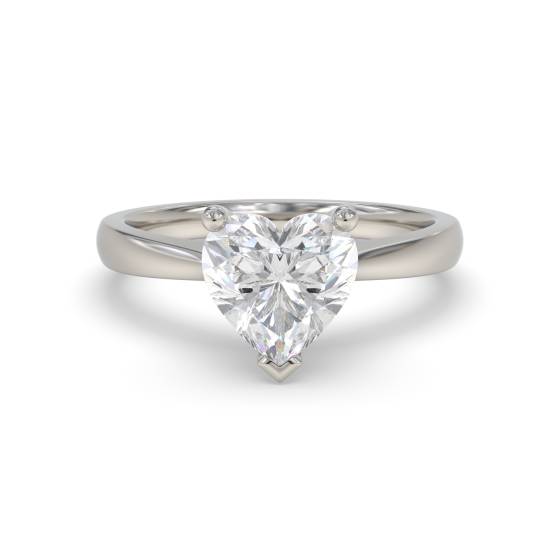 Modern Heart Diamond Engagement Ring