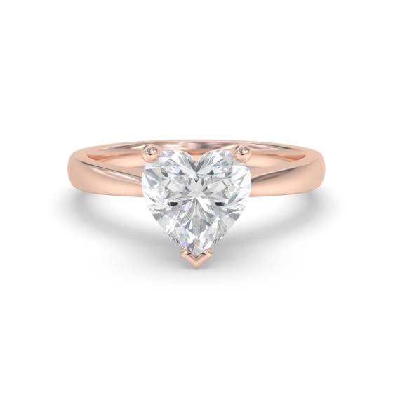 Modern Heart Diamond Engagement Ring