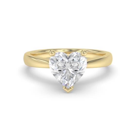 Modern Heart Diamond Engagement Ring