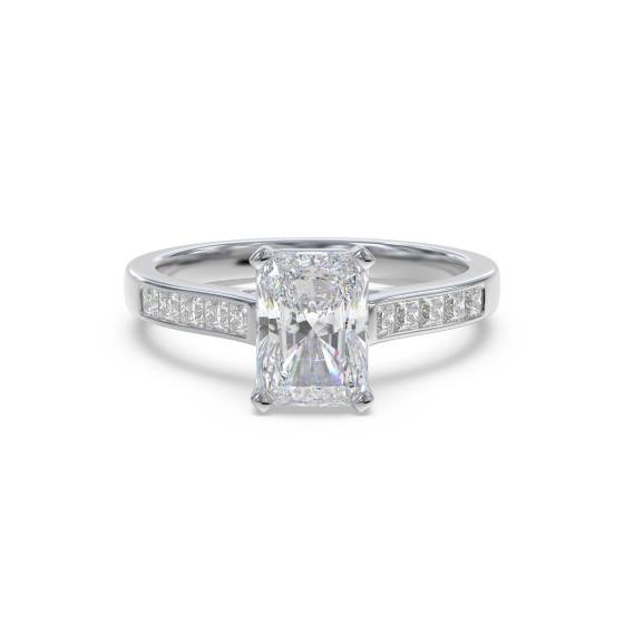 Radiant Diamond Shoulder Set Ring