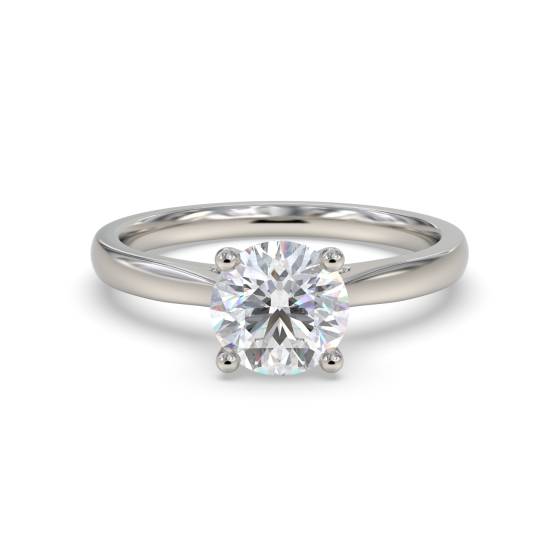 0.93ct SI2/E Natural Round Diamond Engagement Ring in Platinum