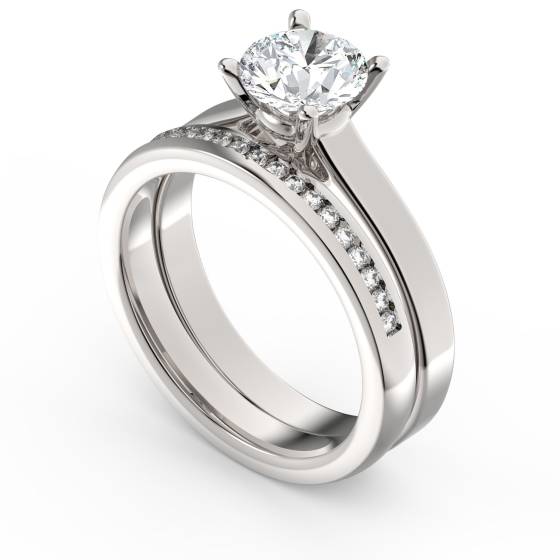 Round Diamond Solitaire Bridal Set