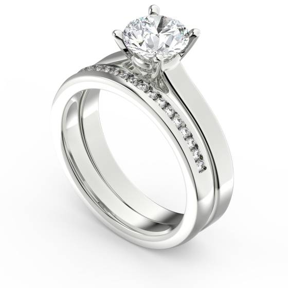 Round Diamond Solitaire Bridal Set