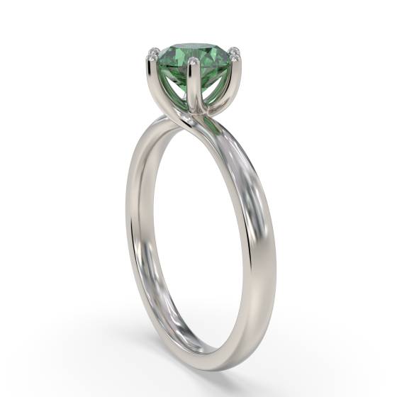 Classic Round Emerald Solitaire Ring