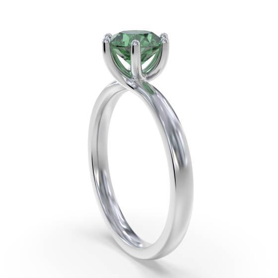 Classic Round Emerald Solitaire Ring
