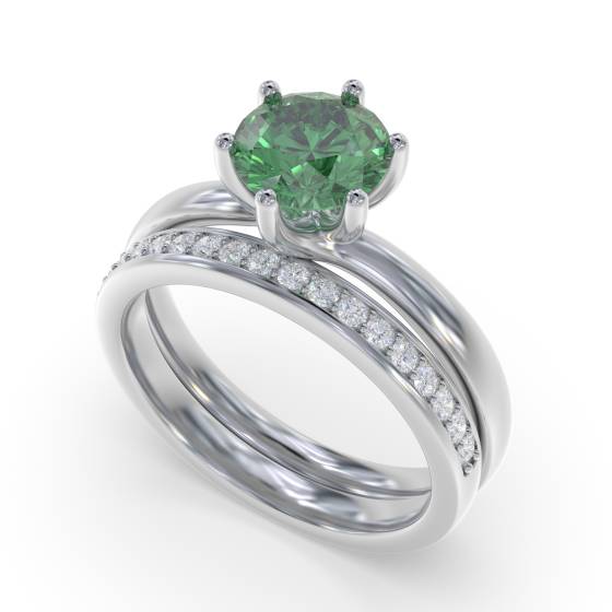 Classic Round Emerald Solitaire Ring