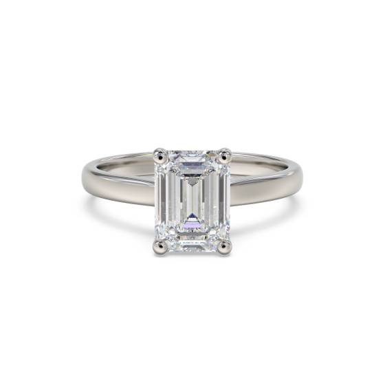 Traditional Emerald Diamond Engagement Ring
