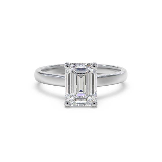 Traditional Emerald Diamond Engagement Ring