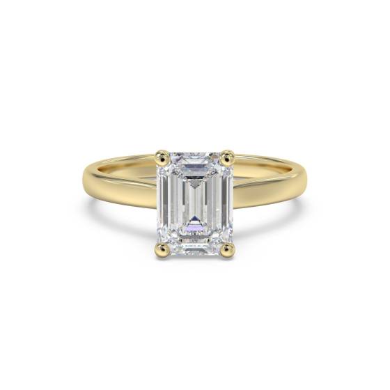 Traditional Emerald Diamond Engagement Ring