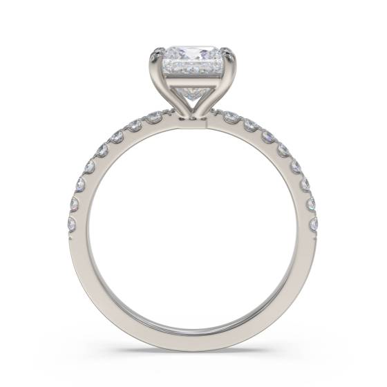 Princess Diamond Shoulder Set Ring