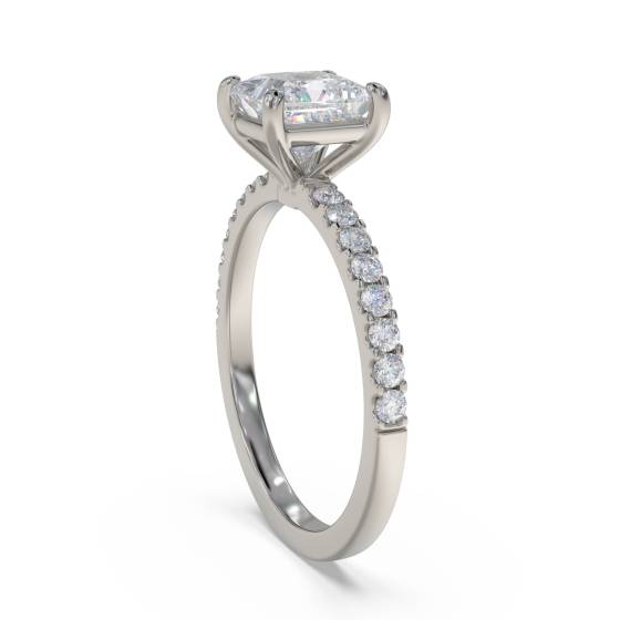 Princess Diamond Shoulder Set Ring