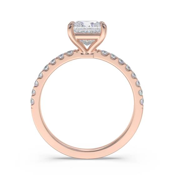Princess Diamond Shoulder Set Ring