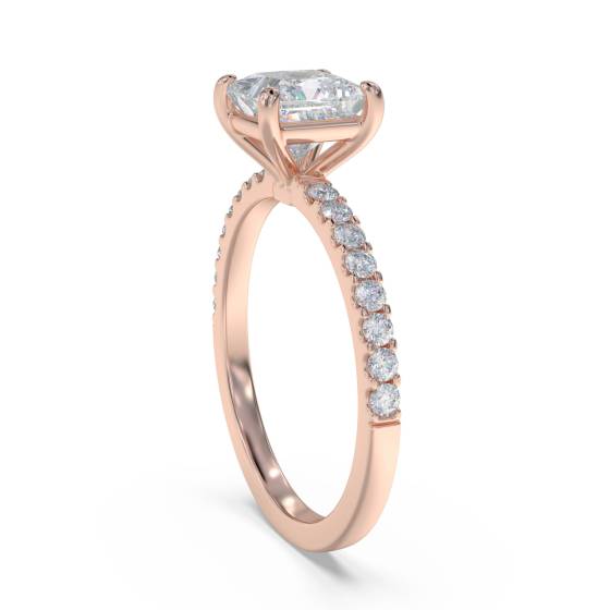 Princess Diamond Shoulder Set Ring