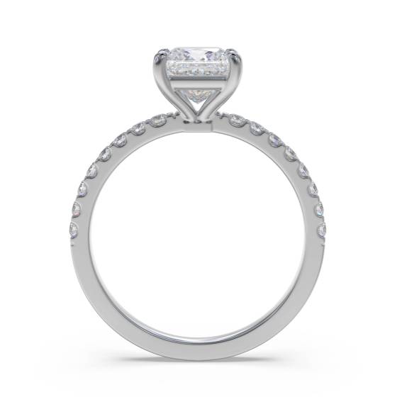Princess Diamond Shoulder Set Ring