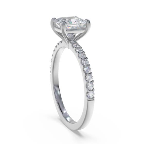 Princess Diamond Shoulder Set Ring