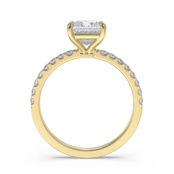Princess Diamond Shoulder Set Ring